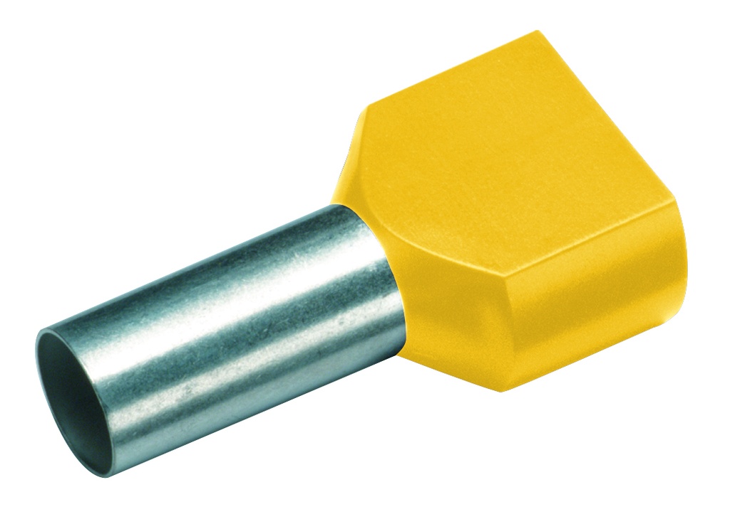 Isol.Zwillings-Aderendhülse 2x6,0 mm²/14mm gelb